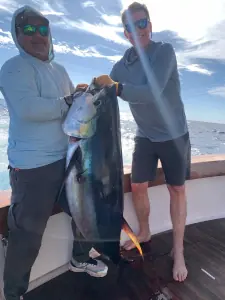 Large tuna lying on the deck of a Costa Rica boat