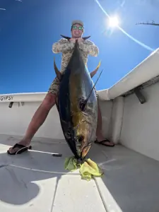 Angler posing with a large tuna in Guatemala